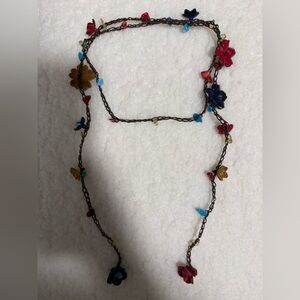 Multicolour Flower Wrap Necklace